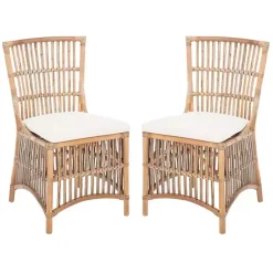 Kirklands Home Dining Chairs|Rattan Erika Dining Chairs, Set of 2 White