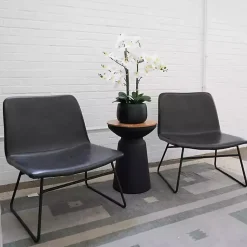 Hot White Real Touch Orchid Arrangement in Black Pot Arrangements & Greenery