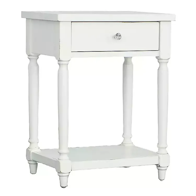 Kirklands Home Accent & End Tables|Rectangle Accent Table with Charging Station White