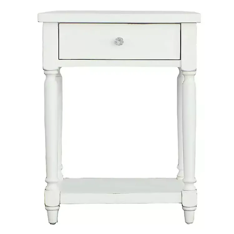 Kirklands Home Accent & End Tables|Rectangle Accent Table with Charging Station White
