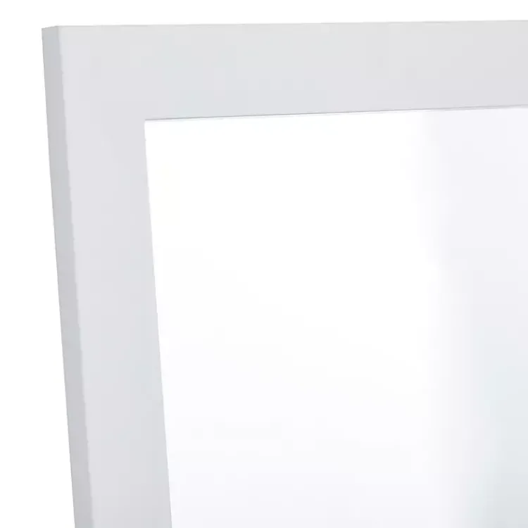Kirklands Home Framed Mirrors|White Rectangular Wood Wall Mirror
