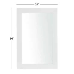 Kirklands Home Framed Mirrors|White Rectangular Wood Wall Mirror