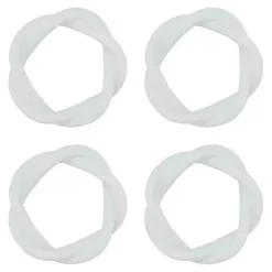 Kirklands Home Table Linens|Resin Twisted Napkin Rings, Set of 4 White