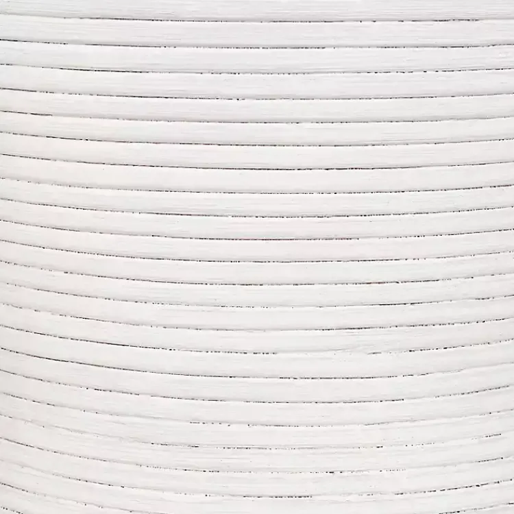 Kirklands Home Accent & End Tables|Ribbed Rattan Round Accent Table White