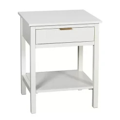 Kirklands Home Accent & End Tables|Ribbed Wood Colleen Accent Table White