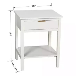 Kirklands Home Accent & End Tables|Ribbed Wood Colleen Accent Table White