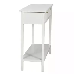 Kirklands Home Console Tables|Ribbed Wood 2-Drawer Colleen Console Table White