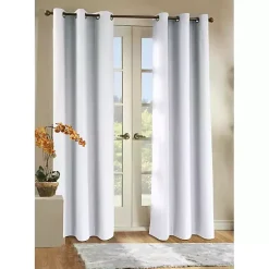 Kirklands Home Curtains & Drapes|Room Darkening Curtain Panel Set, 63 in. White