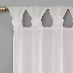 Kirklands Home Curtains & Drapes|Rosette Tab Top Curtain Panel, 95 in. White