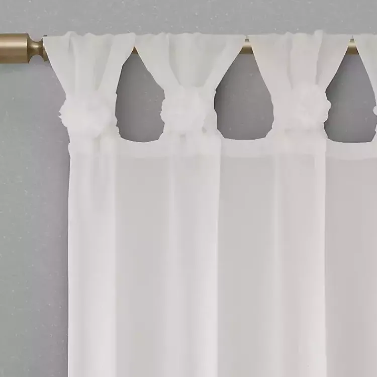 Kirklands Home Curtains & Drapes|Rosette Tab Top Curtain Panel, 95 in. White