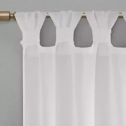 Kirklands Home Curtains & Drapes|Rosette Tab Top Curtain Panel, 95 in. White