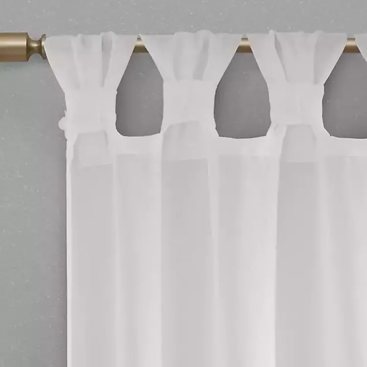 Kirklands Home Curtains & Drapes|Rosette Tab Top Curtain Panel, 95 in. White