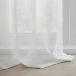 Kirklands Home Curtains & Drapes|Rosette Tab Top Curtain Panel, 95 in. White