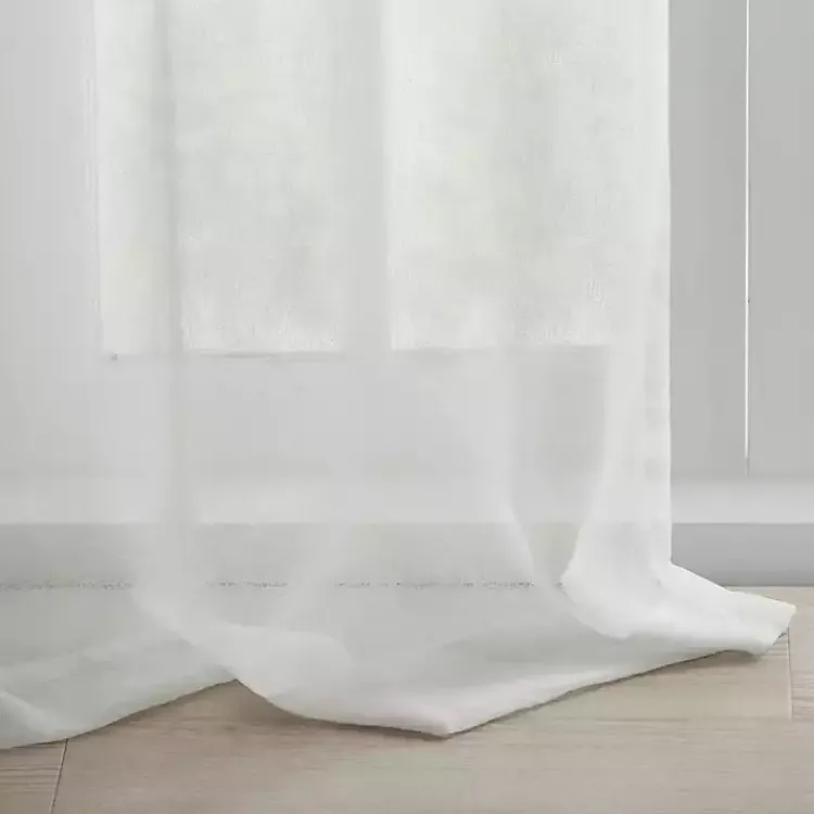 Kirklands Home Curtains & Drapes|Rosette Tab Top Curtain Panel, 95 in. White