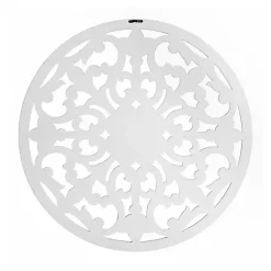 Kirklands Home Wall Plaques|Round Medallion Wood Plaque White