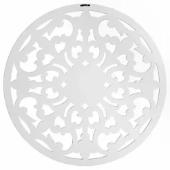 Kirklands Home Wall Plaques|Round Medallion Wood Plaque White