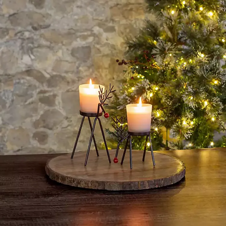 Clearance Rudolph Reindeer Candle Holders, Set of 2 Christmas Decorations