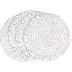 Kirklands Home Table Linens|Rustic Raffia Placemats, Set of 4 White