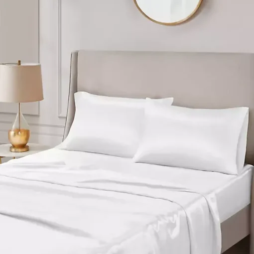 Kirklands Home Bed Sheets|Satin Standard 2-pc. Pillow Case Set White