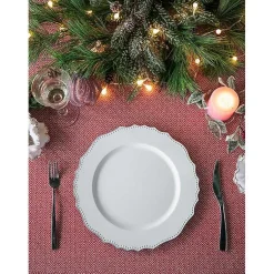 Kirklands Home Serving & Entertaining|Scalloped Beaded Rim Chargers, Set of 4 White