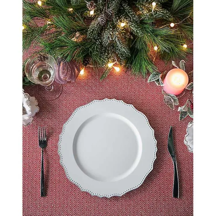 Kirklands Home Serving & Entertaining|Scalloped Beaded Rim Chargers, Set of 4 White