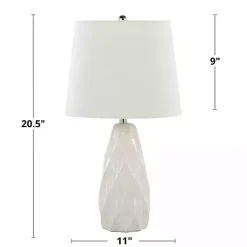 Kirklands Home Table Lamps|Sculpted Diamond Table Lamps, Set of 2 White