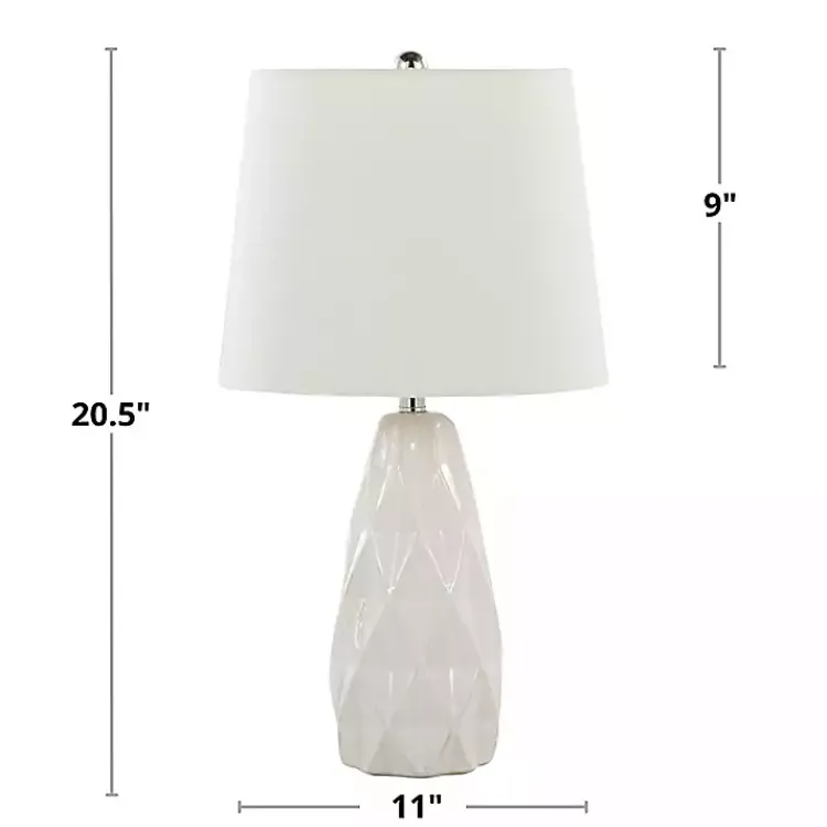 Kirklands Home Table Lamps|Sculpted Diamond Table Lamps, Set of 2 White