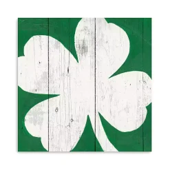 Sale White Shamrock Canvas Art Print St Patricks Day Decorations