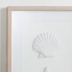 Kirklands Home Wall Plaques|Shells Shadowbox Wall Plaque White