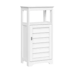 Kirklands Home Bathroom Furniture|Shutter Single Door Storage Cabinet White