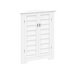 Kirklands Home Bathroom Furniture|Shutter Two Door Corner Storage Cabinet White