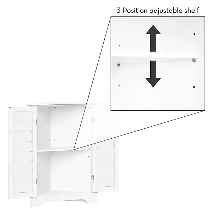 Kirklands Home Bathroom Furniture|Shutter Two Door Corner Storage Cabinet White