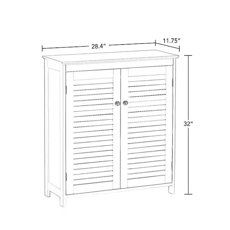 Kirklands Home Bathroom Furniture|Slatted 2-Door Bathroom Storage Cabinet White