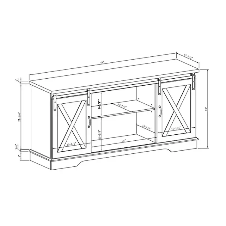Kirklands Home Tv Stands & Media Consoles|Sliding Door Rustic Oak Top TV Stand White