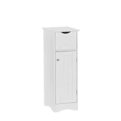 Kirklands Home Bathroom Furniture|Slim Single Door Cabinet with Drawer White
