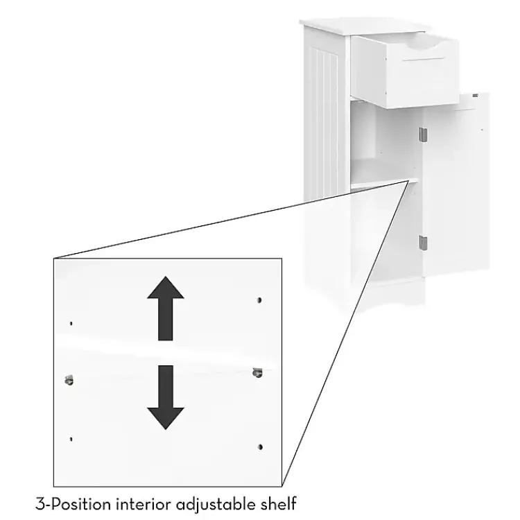 Kirklands Home Bathroom Furniture|Slim Single Door Cabinet with Drawer White