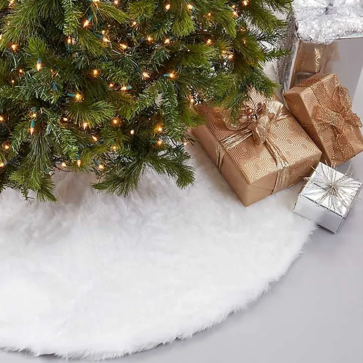 Best Snow Fur Tree Skirt Christmas Tree Skirts & Collars