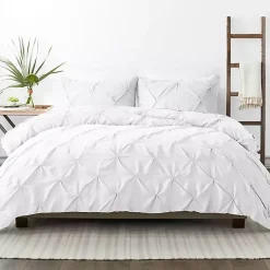 Kirklands Home Duvets|Soft Pinched 3-pc. Twin Duvet Cover Set White