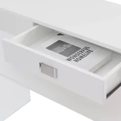 Kirklands Home Console Tables|Soho Glass Console Table with Shelf White