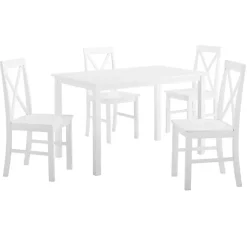 Kirklands Home Dining Sets|White Solid Wood 5-pc. Dining Set
