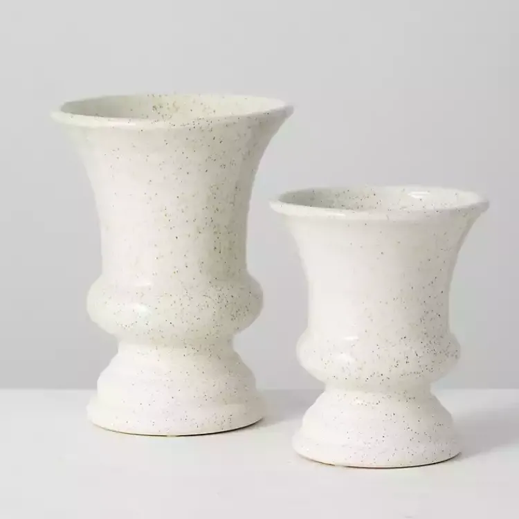 Online Speckled Terracotta Block Vases, Set of 2 Vases