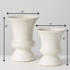 Online Speckled Terracotta Block Vases, Set of 2 Vases