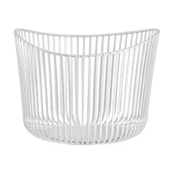 Kirklands Home Bathroom Accessories|Steel Modo Storage Basket White