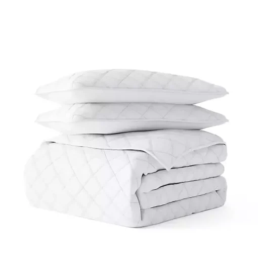 Kirklands Home Quilts|Stitched Diamond 3-pc. King Quilt Set White