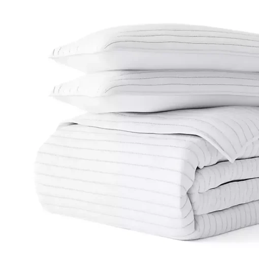 Kirklands Home Quilts|Stitched Stripes 2-pc. Twin Quilt Set White
