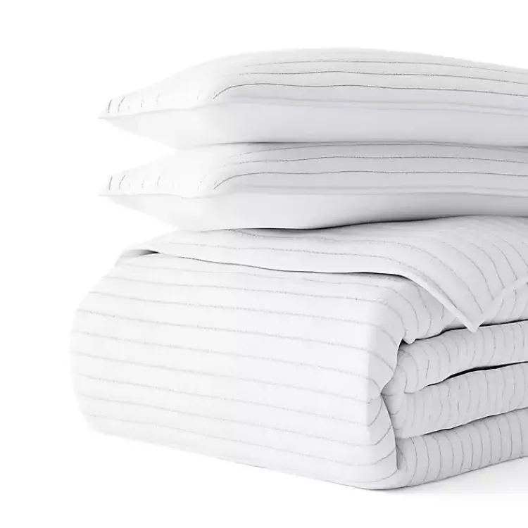 Kirklands Home Quilts|Stitched Stripes 2-pc. Twin Quilt Set White