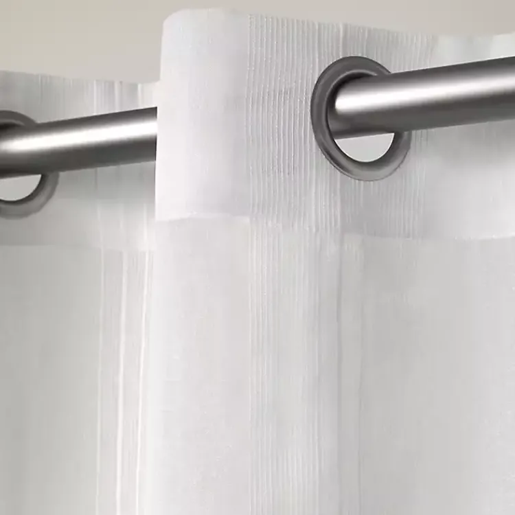 Kirklands Home Curtains & Drapes|Stripe Sheer Curtain Panel Set, 84 in. White