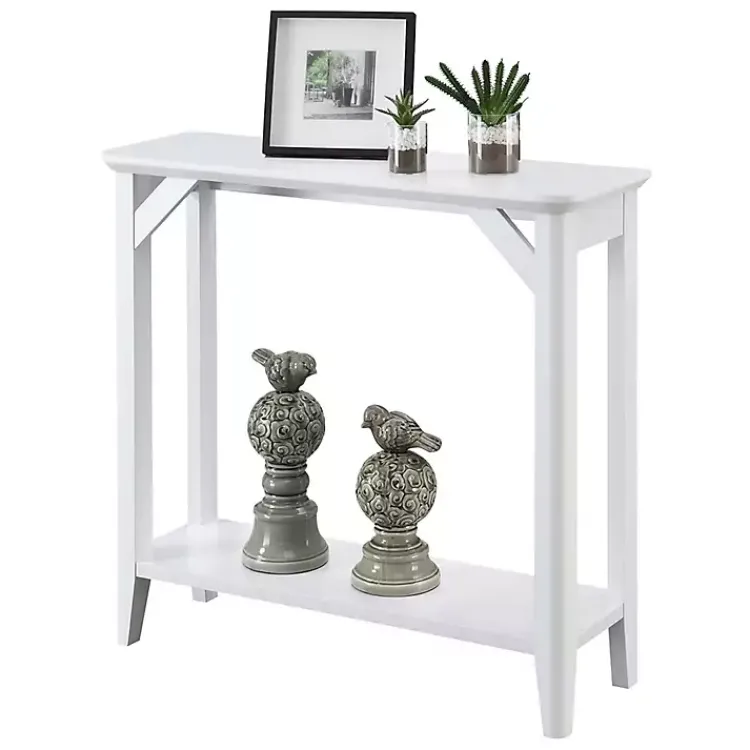 Kirklands Home Console Tables|Tapered Legs Rustic Console Table White