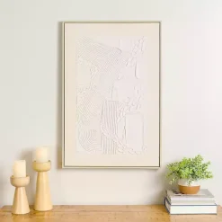 Kirklands Home Canvas Art|White Texture Abstract Canvas Wall Art