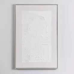 Kirklands Home Canvas Art|White Texture Abstract Canvas Wall Art